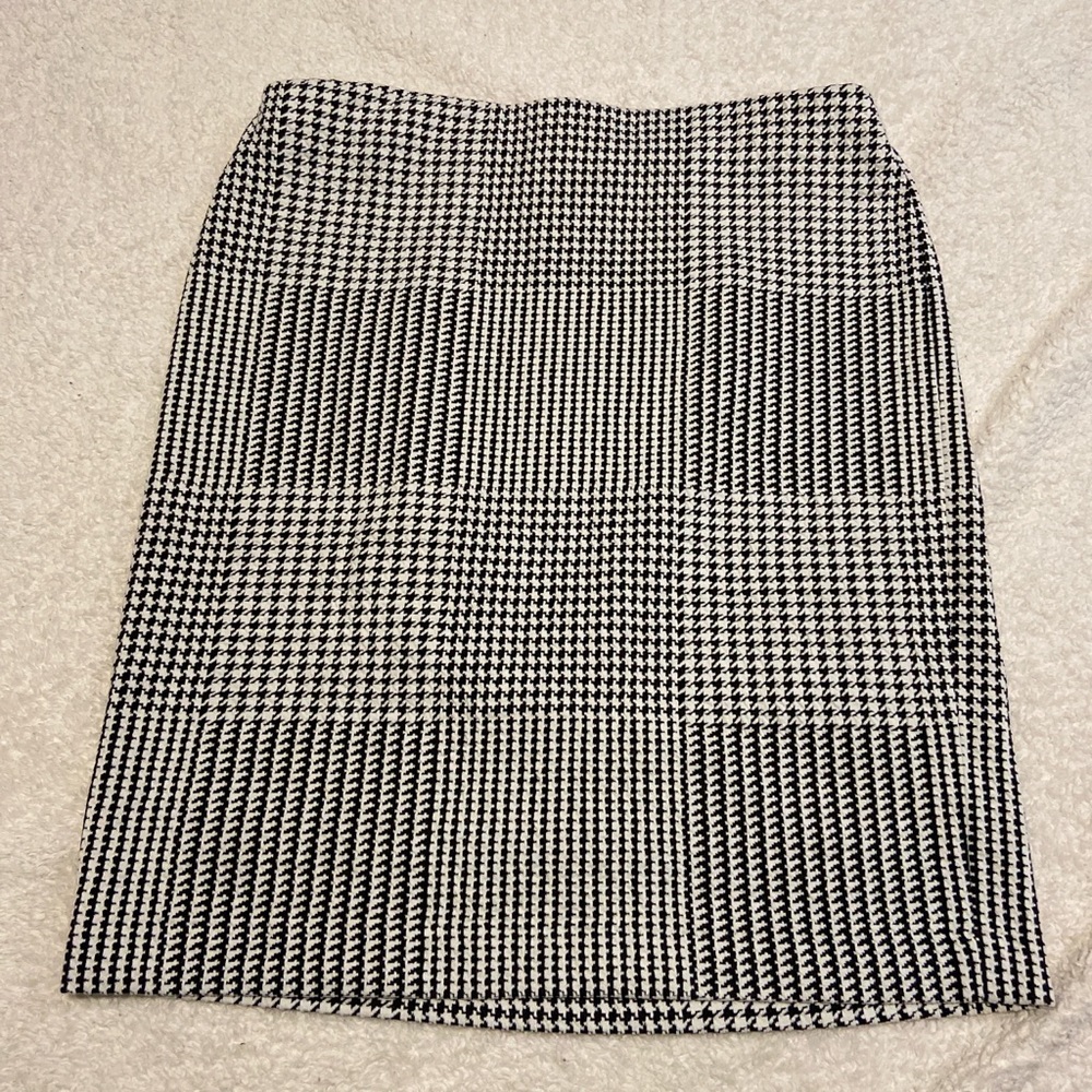 Philosophy womens black and white pattern lined soft midi skirt size large